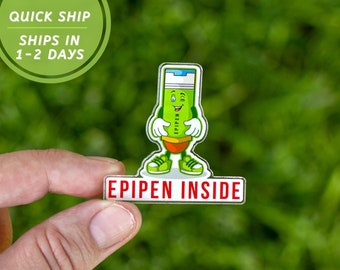 Epipen Pin Innerhalb Anaphylactic Allergien Awareness Medizinische Warnung Pin Zurück zu Schulrucksack EpiPen Fall EpiPens Epinephrin Antihistaminika