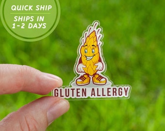 Celiac Gluten Allergy Pin Gluten intolerance sensitivity Gluten Free Food Allergies Medical Alert tag celiac alert wheat allergy gluten free