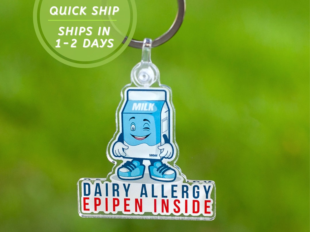 Dairy Allergy Epipen Inside Keychain Food Allergies Bag Medical Alert