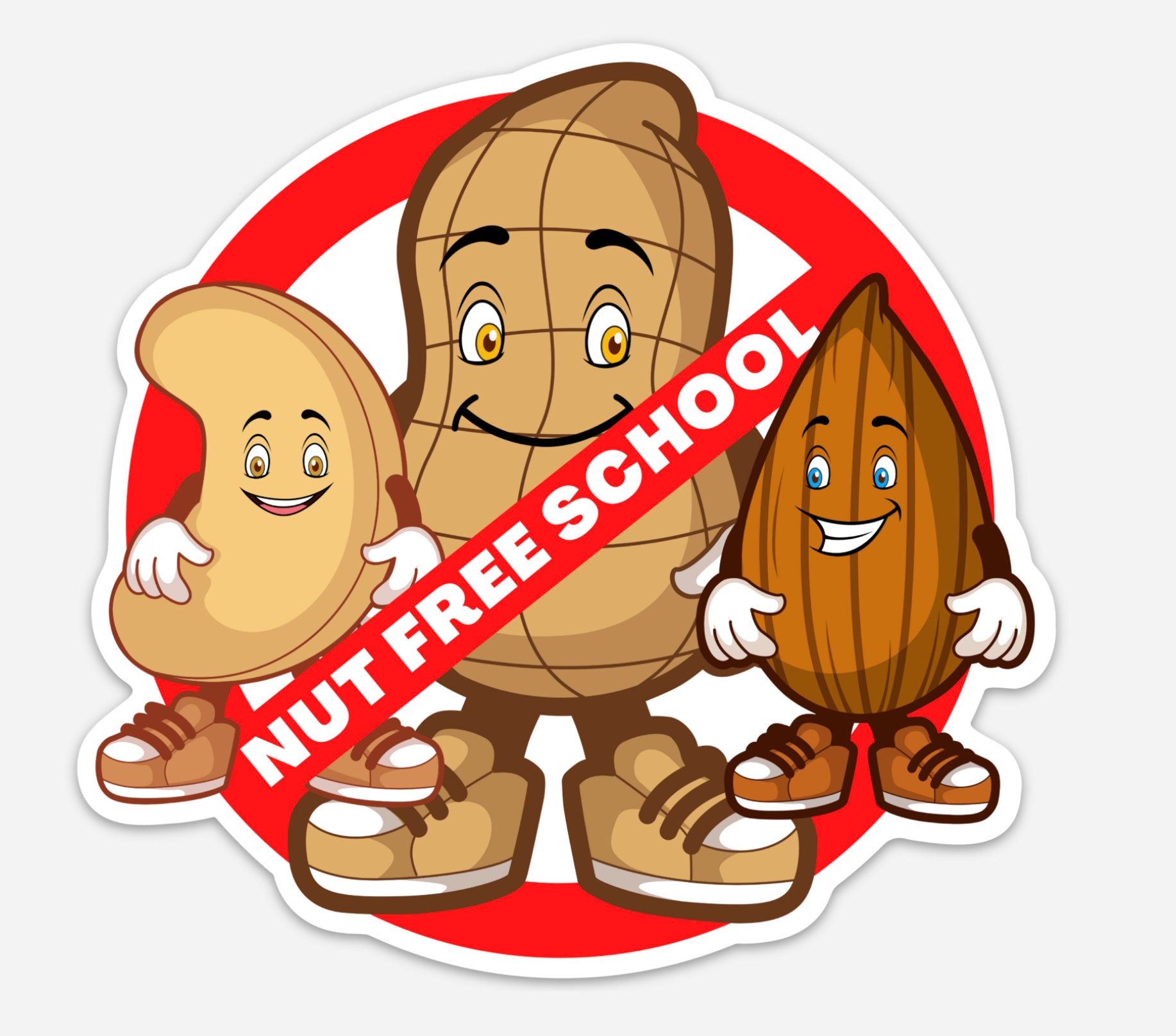Nut Free School Window Cling Sticker Daycare Window Sticker Nut Free Classroom Decor Static