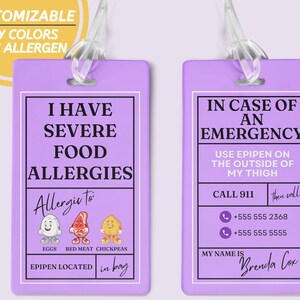 Custom Luggage Tag Backpack Tag Personalized Bag Tag Name Tag Backpacks Personalized ID Tag Custom Luggage Tag Travel Accessories Allergy ID