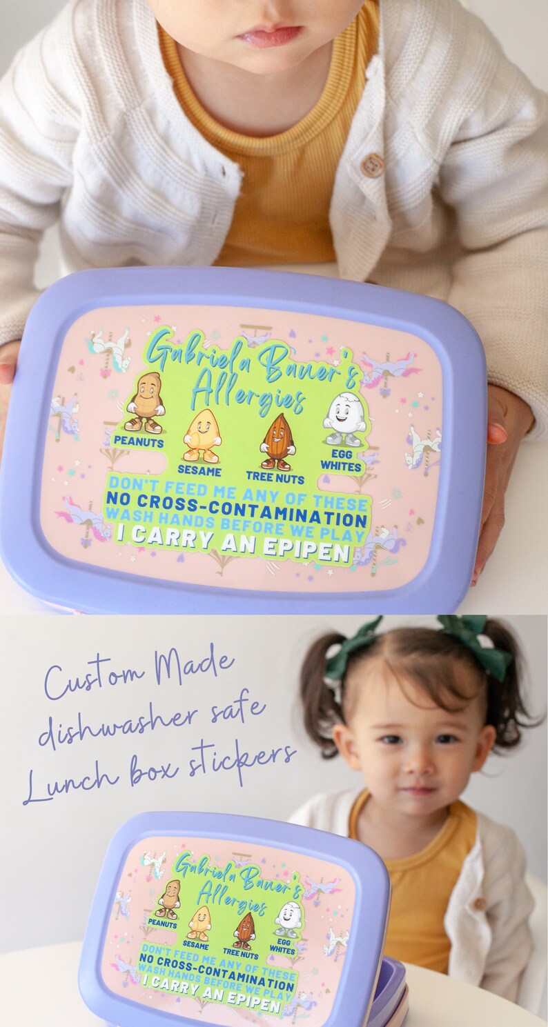 Lunch Box Customized Sticker Custom Lunch Box Sticker Kid Personalized Daycare Label Toddler Bentgo ...