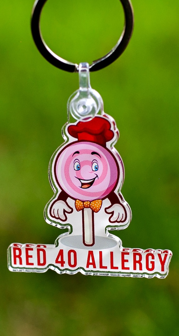 Buy Red Dye 40 Allergy Keychain Allergic to Food Dye Allura Red AC Red No 40  C.I. Food Red 17 FD&C Red No 40 Aluminum Lake Alert Allergic Red40 Online  in India 