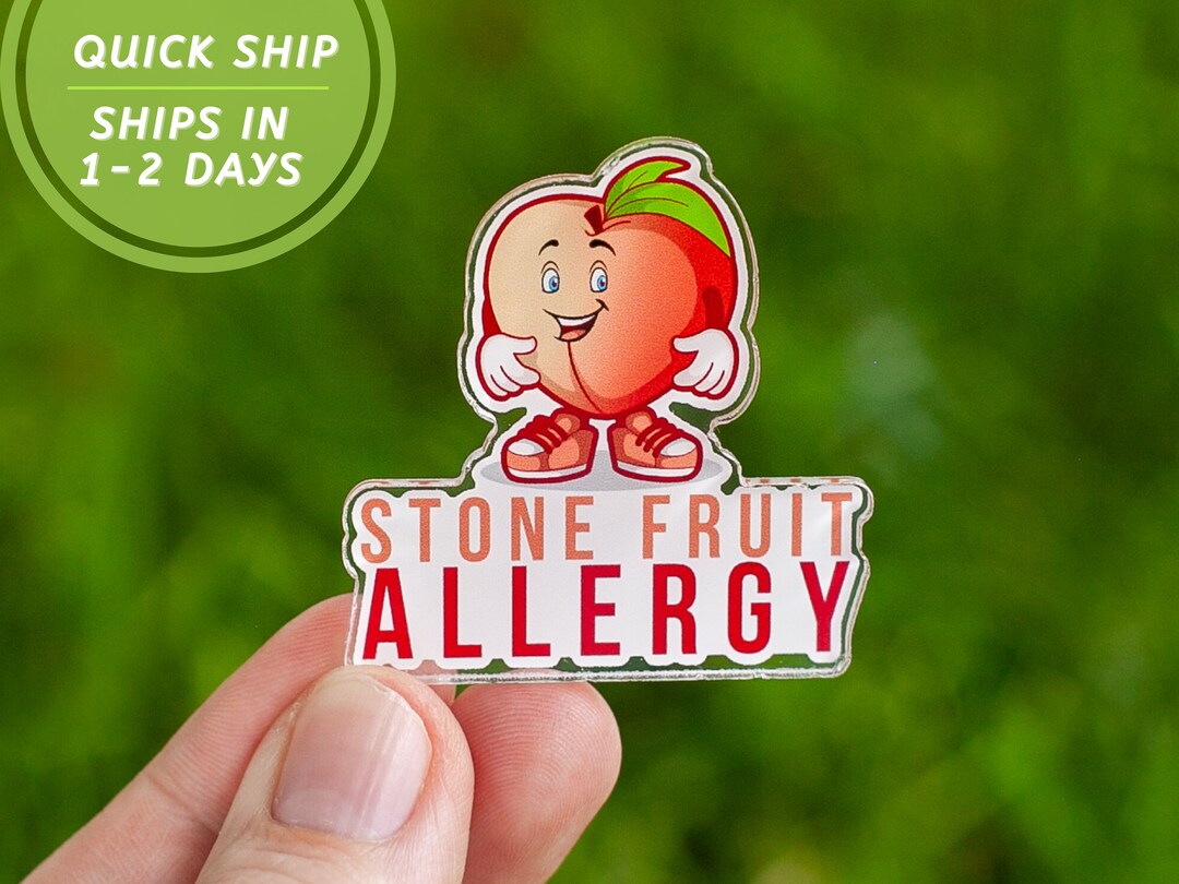 Stone Fruit Allergy Intolerance Sensitivity Medical Alert Pin Food