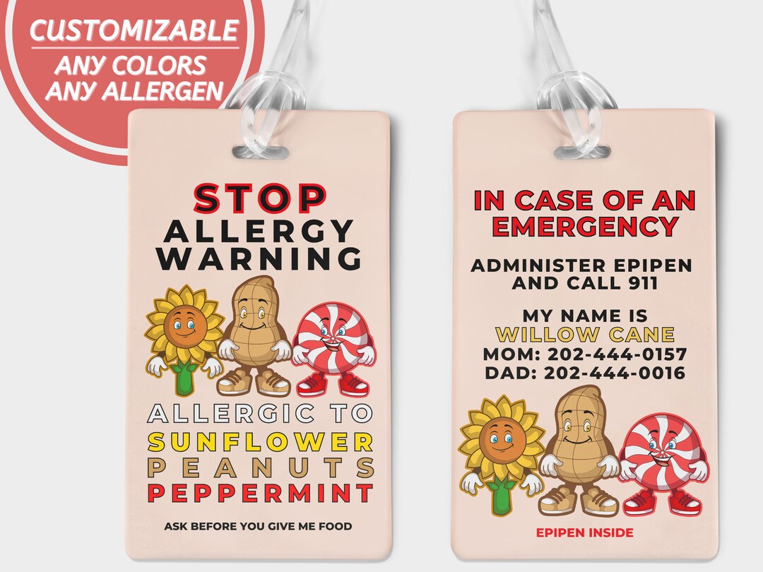 Custom Allergy Daycare List Allergy Warning Peanut Allergy Etsy