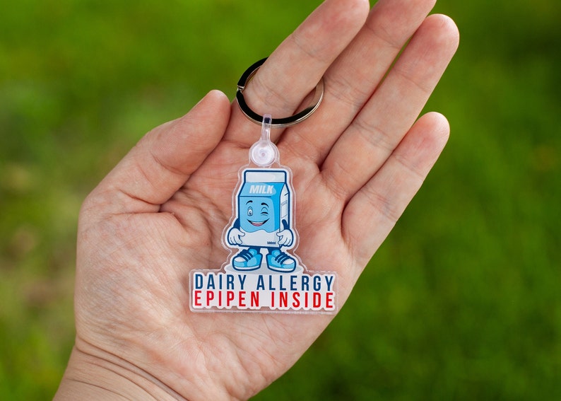 Dairy Allergy Epipen Inside Keychain Food Allergies Bag Etsy
