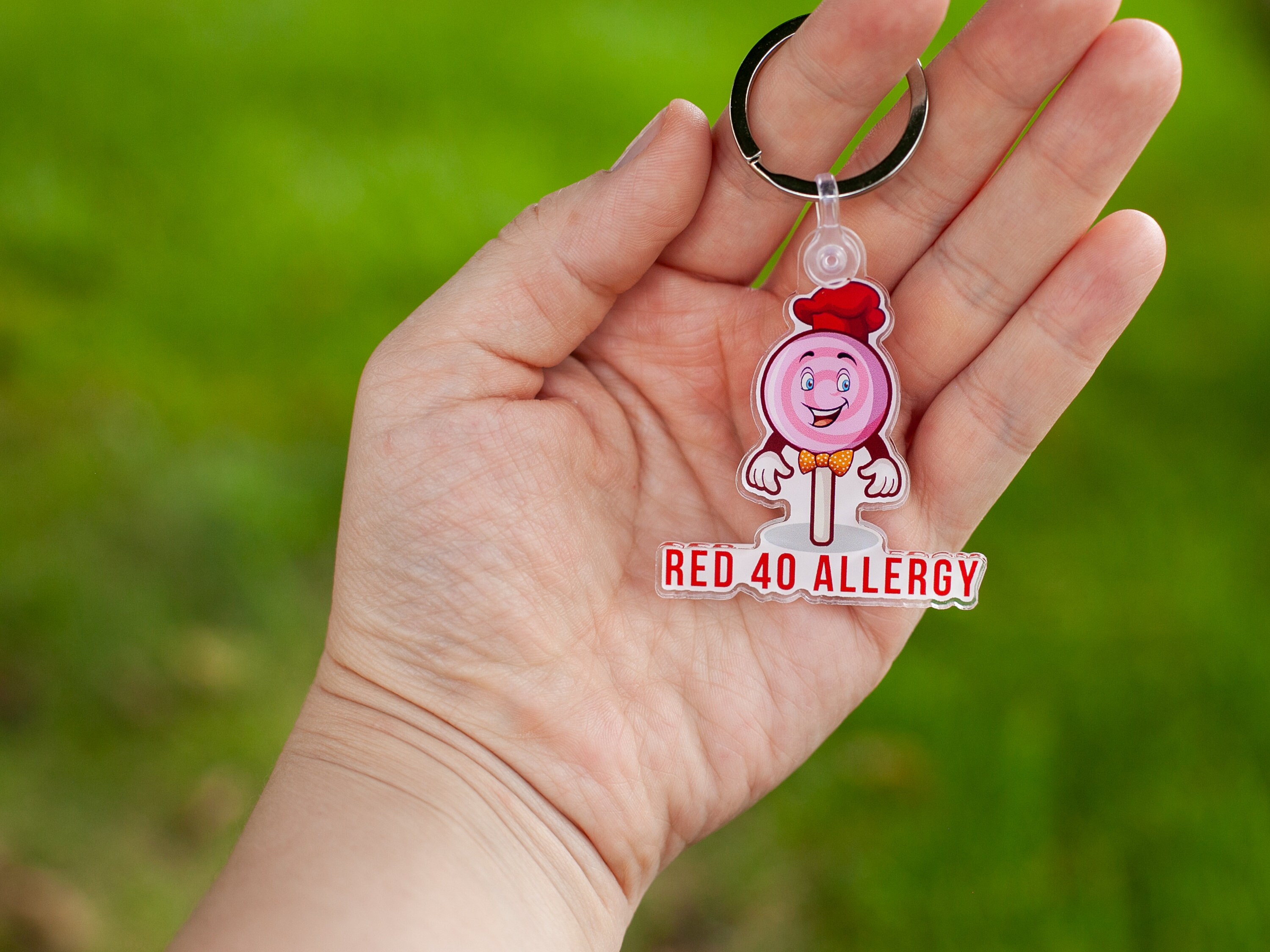 Red Dye 40 Allergy Keychain Allergic to Food Dye Allura Red AC Red No 40  C.I. Food Red 17 FD&C Red No 40 Aluminum Lake Alert Allergic Red40 -   Denmark