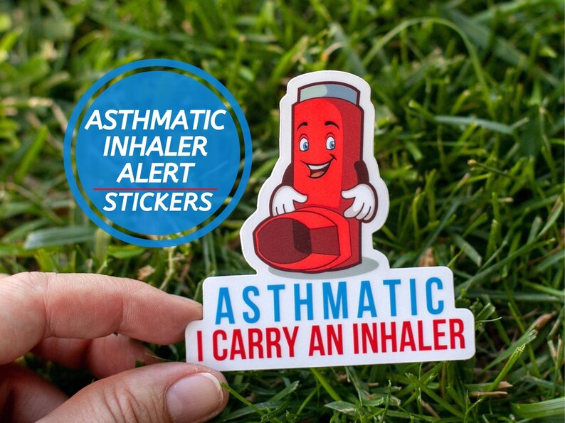 Asthmatic Inhaler Decal Clear Vinyl Stickers Not Easy Being Wheeze ...