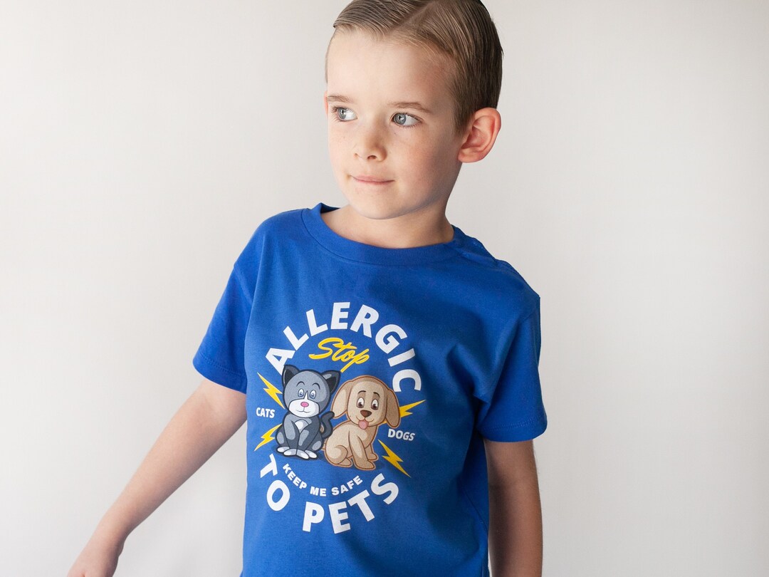Allergic to Pet Kid Shirt Allergy Dog Tshirt Allergy Cat Shirt Food Allergies Awareness Shirt