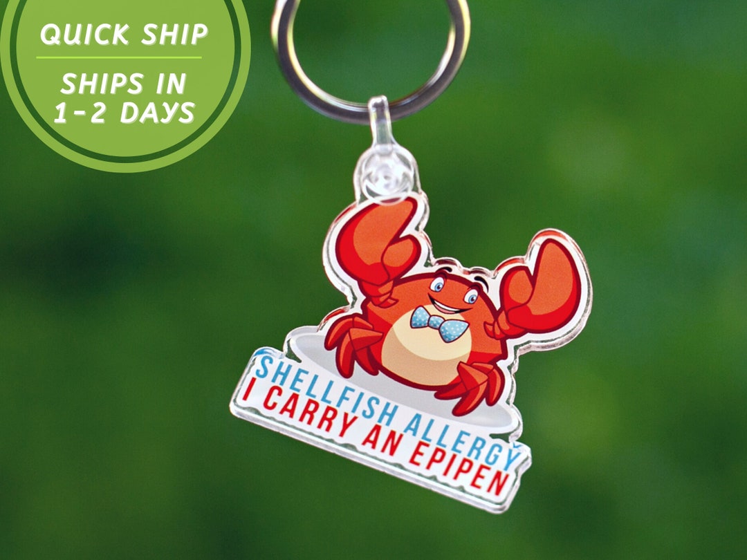 Shellfish Allergy I Carry an Epipen Keychain Backpack School Etsy