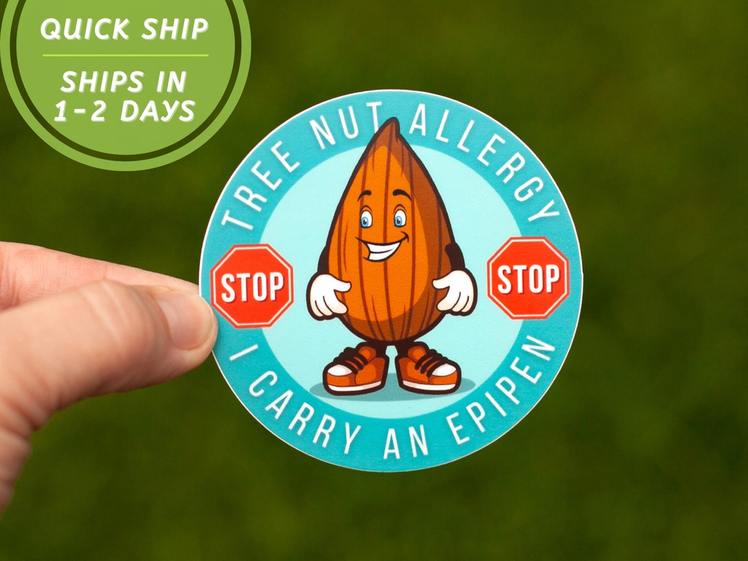 Tree Nut Allergy I Carry an Epipen Vinyl Food Allergy Sticker Kid