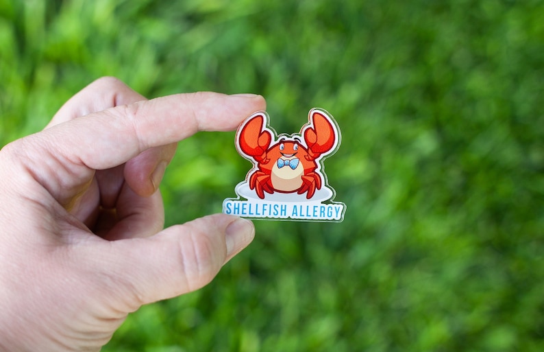 Seafood Allergy Stickers Food Allergies Awareness Crab Allergy Decal ...