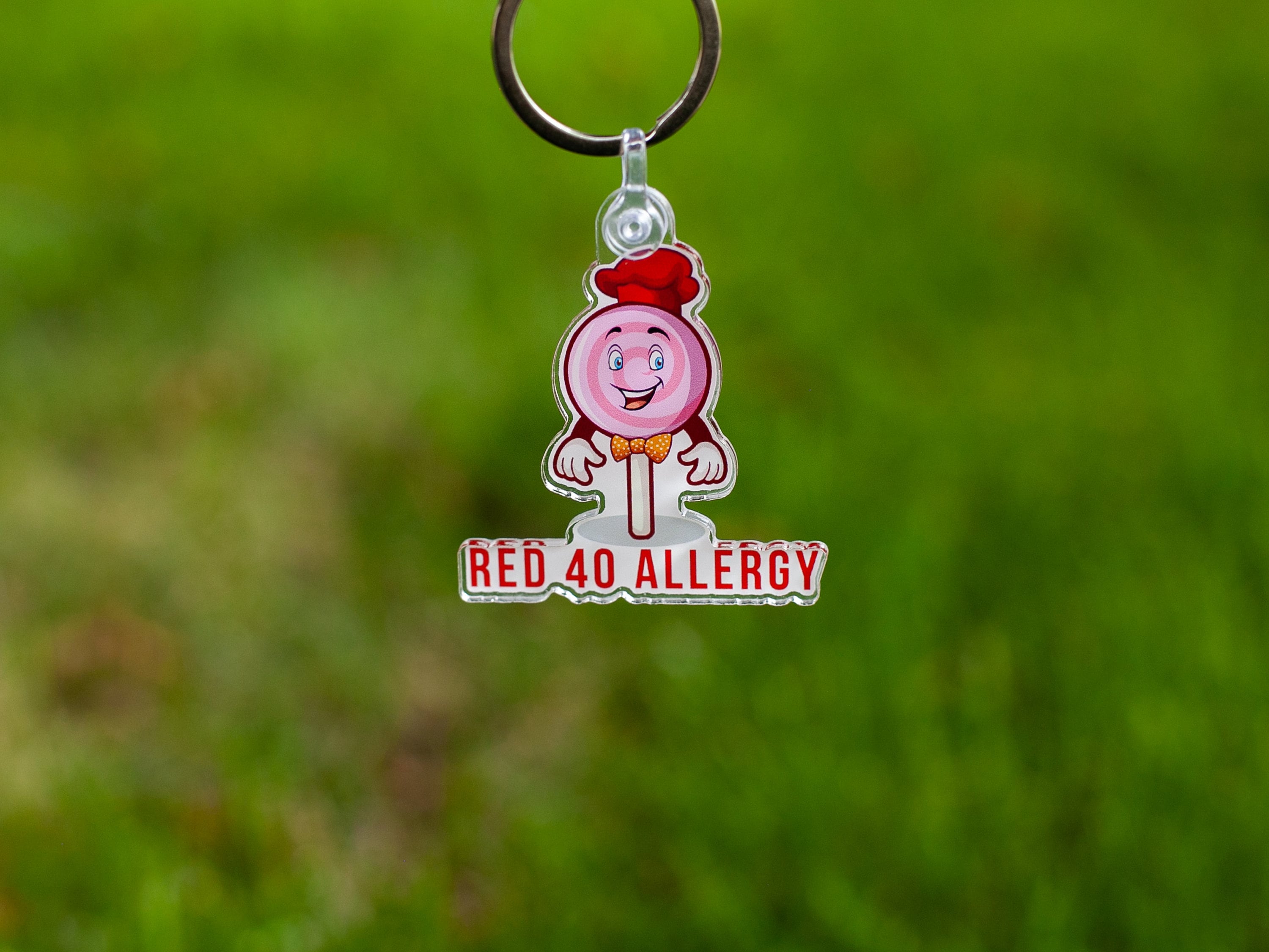 Red Dye 40 Allergy Keychain Allergic to Food Dye Allura Red AC Red