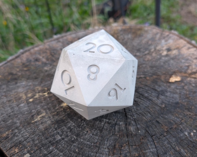 DnD Dice Concrete Lawn Ornament, stocking stuffer, mother's day, Father's Day, gift for him, summer game, outdoor games, outdoor toy