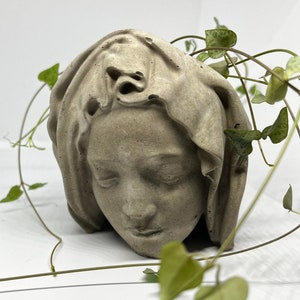 Lady in the Veil (Pot) Face Pot, container, flower pot, bust, sculpture, La velata, The Pieta, womens face, sculpture, catholic, religious