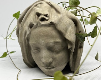 Lady in the Veil (Pot) Face Pot, container, flower pot, bust, sculpture, La velata, The Pieta, womens face, sculpture, catholic, religious