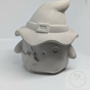 Astra Celestial häxhattburk - Betongprydnadsask med stjärna och måne - Nyckfull, kuslig och söt dekoration - Liten förvaringsburk för kristaller eller smycken