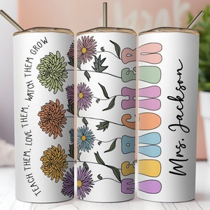 Personalized Teacher Gift, Teacher Tumbler, Teacher Appreciation Gift, Teacher Cup Gift, Gift from Student, 20 oz. Stainless Steel Tumbler