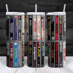 80s 90s Rock, Cassette Tape Tumbler, Classic Rock Bands, Vintage Classic Rock, Vinatge Rock Band, Gift for Dad, 20oz Stainless Steel Tumbler