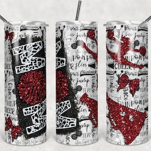 Cheer Mom Tumbler, Cheer Mom Gift, Burgandy Cheer Mom Cup, 20 oz. Stainless Steel Tumbler