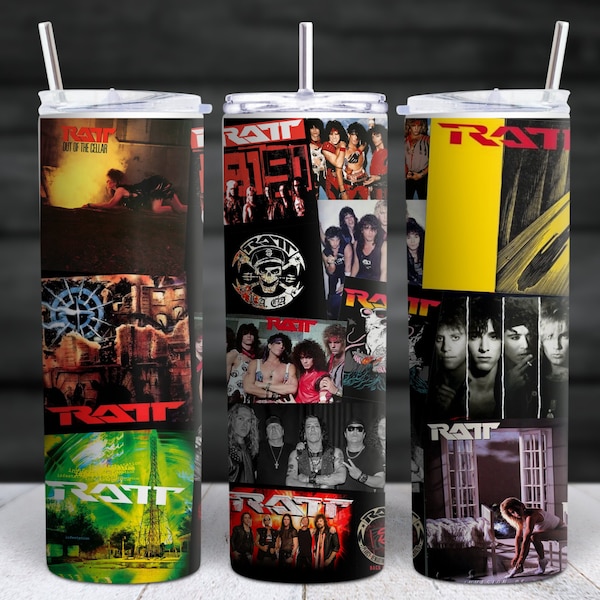 RATT, 80's 90's Rock Band, Hair Metal, Glam Rock, Classic Rock Band, 20 oz. Skinny Tumbler,