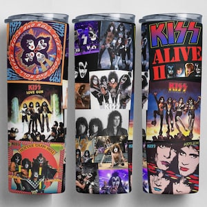 KISS, 80's 90's Rock Band, Hair Metal, Glam Rock, Classic Rock Band, Gen X Gift, 20 oz. Skinny Tumbler,