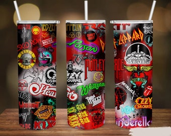 80s 90s Rock, Classic Rock Bands, Vintage Rock Bands, Classic Rock Gift, Rock Band Tumbler, 20 oz. Skinny Tumbler