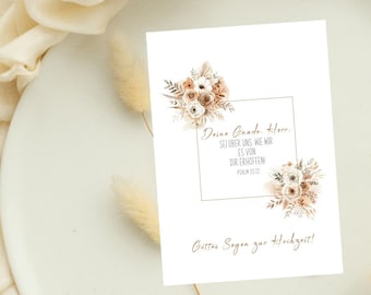 Christian postcard for the wedding | Card with Bible verse | Christian postcard | Psalm 33,22 | also available as a set