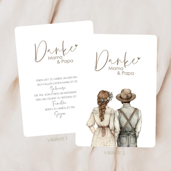 Postkarte für Eltern | Danke Mama und Papa | Danke von Herzen | Karte für Papa und Mama | Zuhause | Familie | Segen | christliche Postkarte