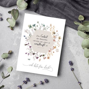 Karte mit Bibelvers | ich bete für dich | christliche Postkarte
