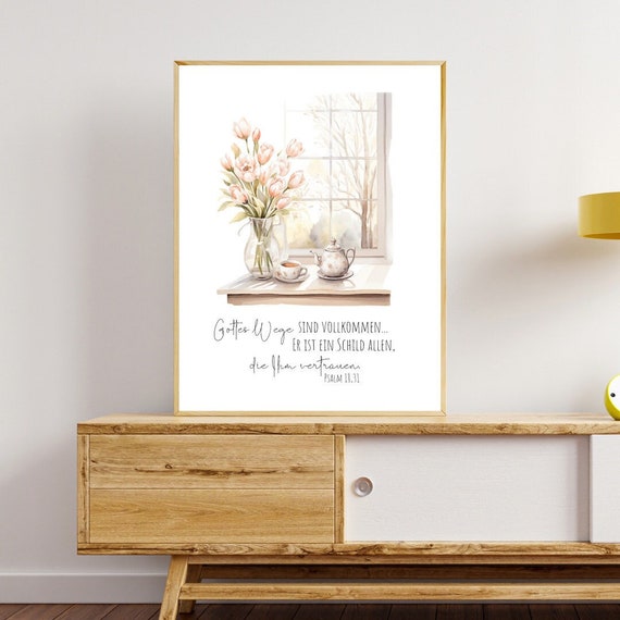 Christliches Poster | Psalm 18,31 | Poster für den Frühling in DIN A3 und A4 | Poster mit Bibelvers