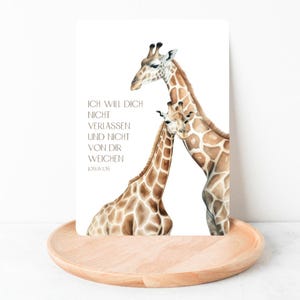 christliche Postkarte - Giraffe | Ich will dich nicht verlassen | geliebt geborgen gesegnet | christliche Postkarte
