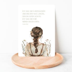 christliche Postkarte - ältere Mädchen | Ich will dich unterweisen | Karte für Mädels | geliebt geborgen gesegnet | christliche Postkarte