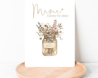 Postkarte | Karte zum Muttertag | 3 verschiedene Karten | Mama danke für alles | ich danke Gott, dass du meine Mama bist | Karte für Mama
