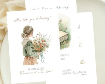 Flower Love | Birthday Cards Set of 3 | Christian Postcard | Also Available Individually