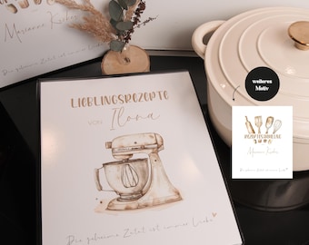 Personalized Recipe Binder | FAVORITE RECIPES | RECIPE COLLECTION | Recipe Binder Set with Recipe Pad and Recipe Index