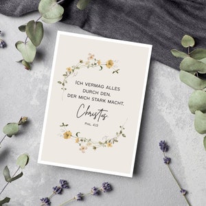 Postkarte | Karte mit Bibelvers | christliche Postkarte  | Phil. 4,13