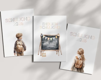 School enrollment card 2026 - for boys and girls | Christian cards for the start of school | School enrollment card | Christian postcard