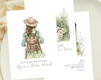 God Carries | Encouragement Cards, Set of 3 | Christian Postcard | Also Available Individually