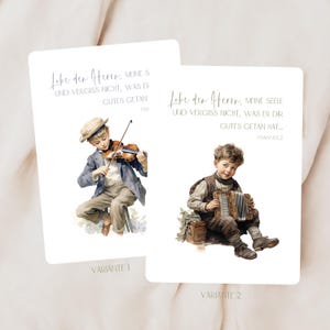 Christelijke verjaardagskaart - jongen | Christelijke verjaardagskaart voor kinderen | Prijs de Heer - viool, accordeon | Christelijke ansichtkaart