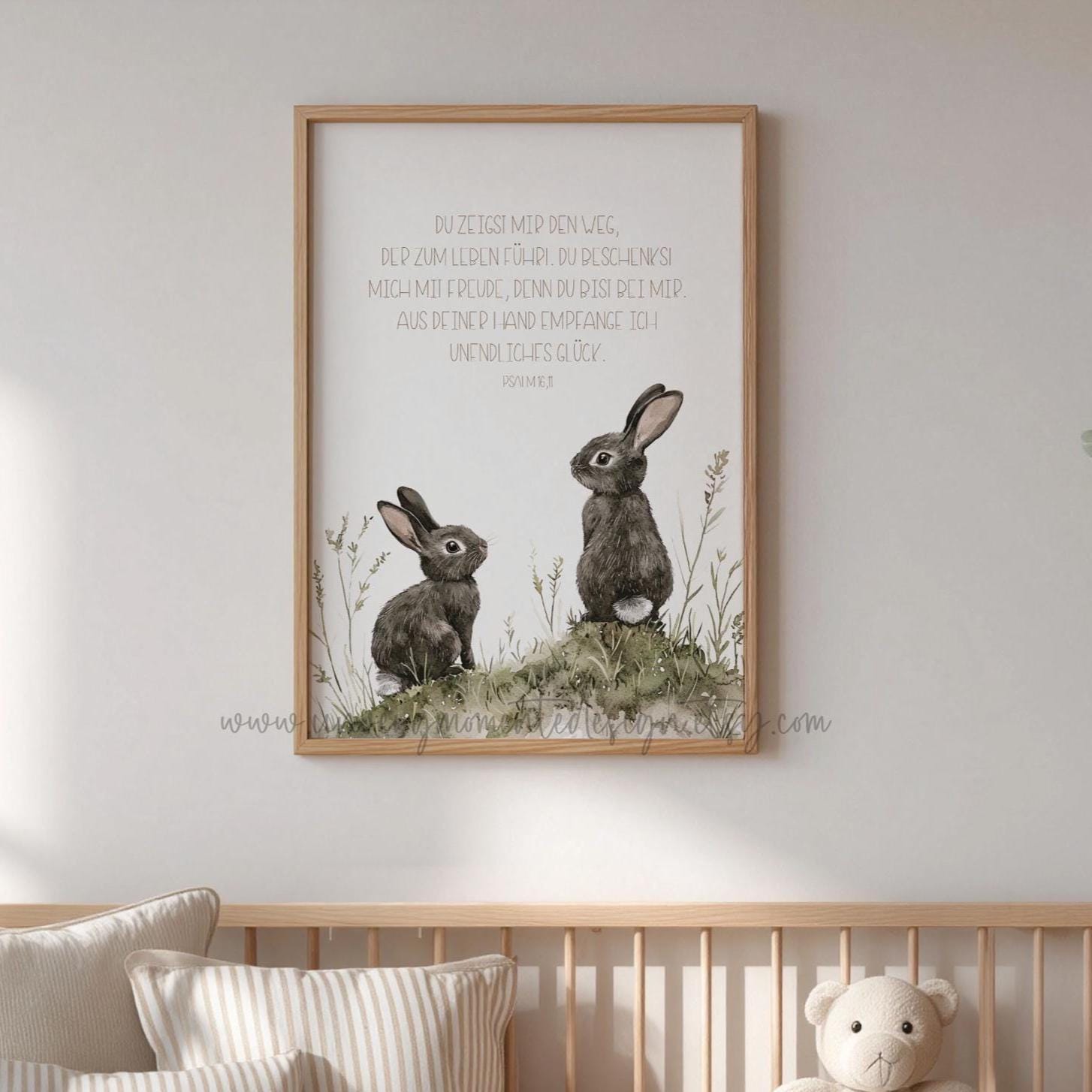 Christian Poster | Books With Bear | Poster With 2 Rabbits | DIN A3 and ...