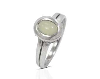 white opal ring 925 sterling silver split shank ring and filigree ornament