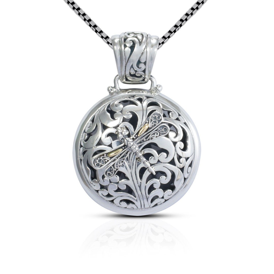 Colgante Redondo De Plata De Ley 925 Con Nomeolvides Reales Conservadas - 20 Mm, Con Cadena De 50 Cm - Regalo Especial Para Ella