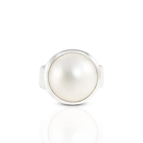 Wide band 2024 pearl ring