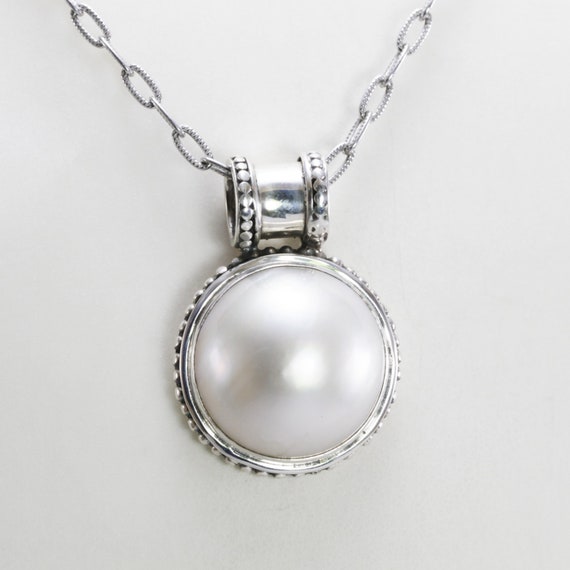 White mabe pearl necklace deals