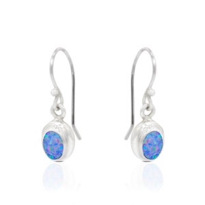 Fire opal earrings set in 925 sterling silver double bezel, Australian Opal earrings
