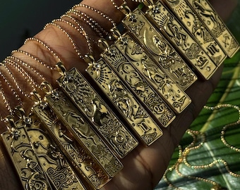 Collar del zodiaco: colgante de horóscopo celestial de acero inoxidable y oro de 18 quilates