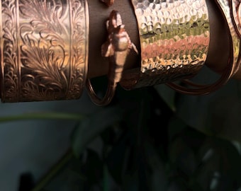 Brazalete curativo de cobre puro, brazalete grande para muñeca, joyería de conexión a tierra