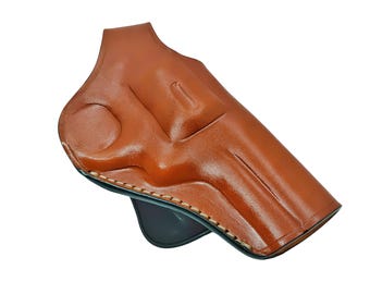 Leather Paddle Belt Holster : Smith Wesson K frame Model 10, Handmade