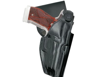 Läderbältestunnelfälthölster: Colt Springfield Ruger RIA Remington Taurus 45 ACP Modell 1911, Handgjord Brun eller Svart, Tumbroms